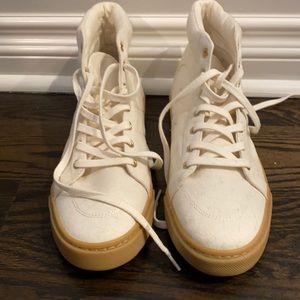 White high top sneakers size 9